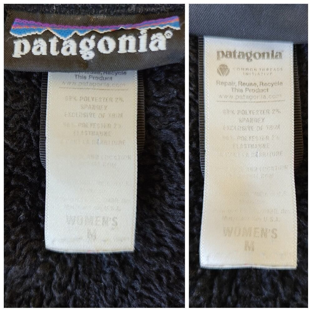W's Patagonia R series black fleece zip jacket sz M - Picture 10 of 12